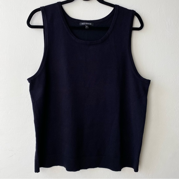 Tint & Shadow Black Pullover Knit Sweater Tank Top, XL - Picture 1 of 6
